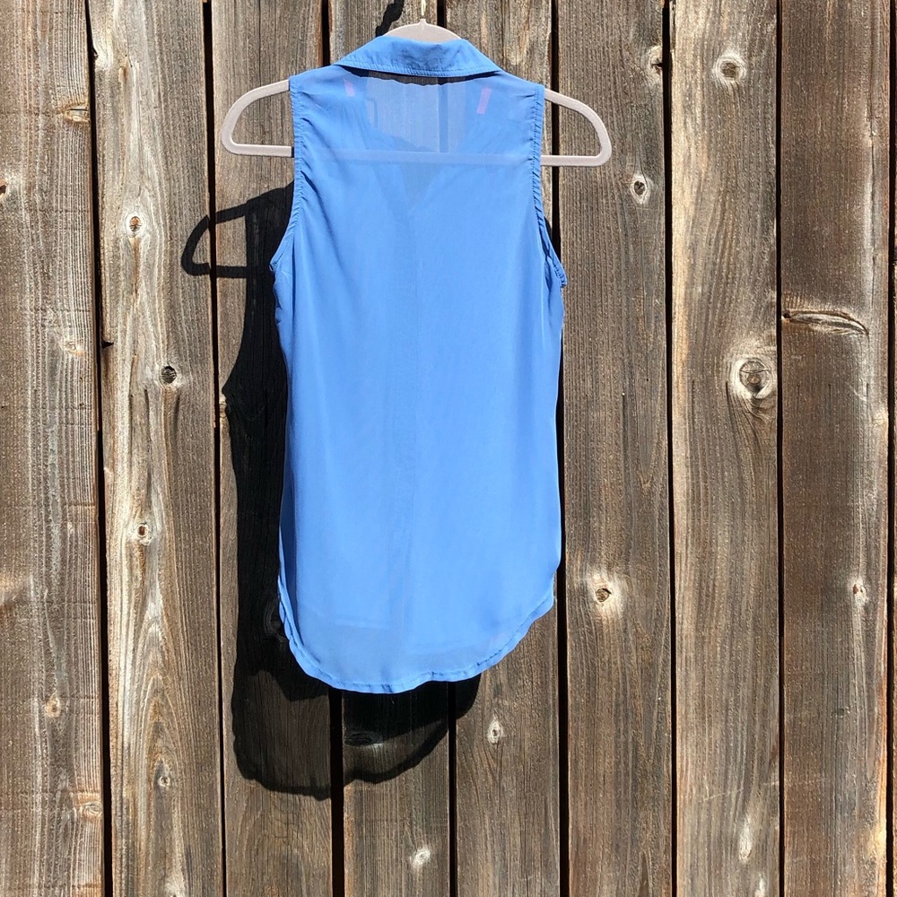 Rewind sleeveless button up blue top size small - Picture 14 of 15